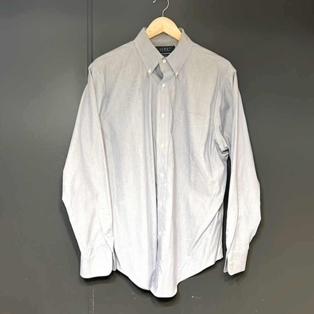 Lauren Ralph Lauren Mens 16 1/2, 34/35, 100% cotton Non Iron tag‎ RN 41381 70713